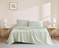 Linen Closet Light Green Organic Cotton Full Sheet Set - Cool Percale