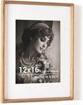 12x16 Picture Frame Oak Wood - Handcrafted Rounded Corner Frame