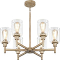6 Light Farmhouse Chandelier for Dining Room - Adjustable Rustic