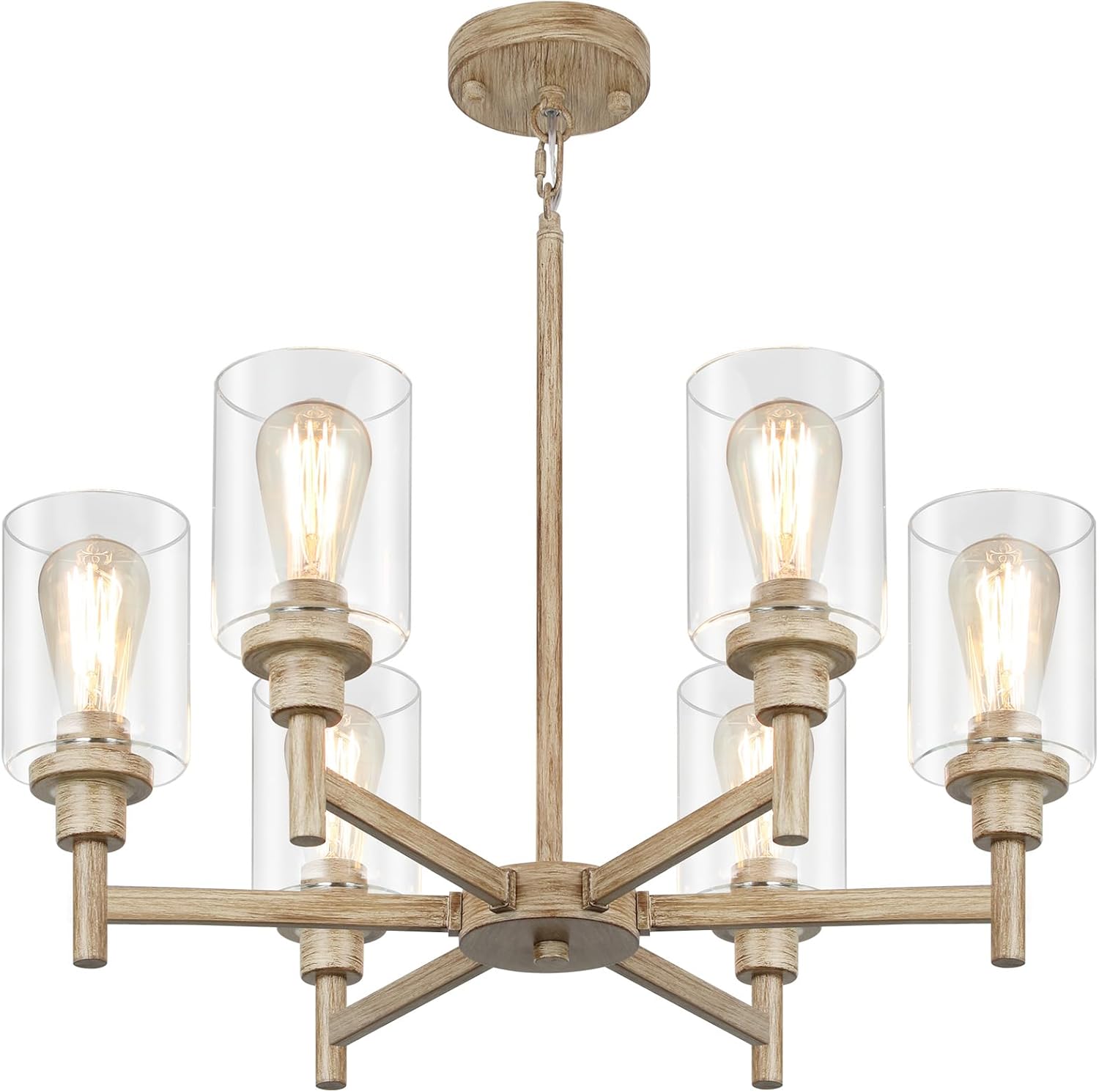 6 Light Farmhouse Chandeliers for Dining Room Lighting Style