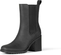 Mid Calf Heeled Chelsea Boot - Comfortable Memory Foam Fit Mid-Calf