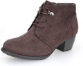 VJH confort Womens Ankle Boots Lace-up Round Toe - Comfortable Low can