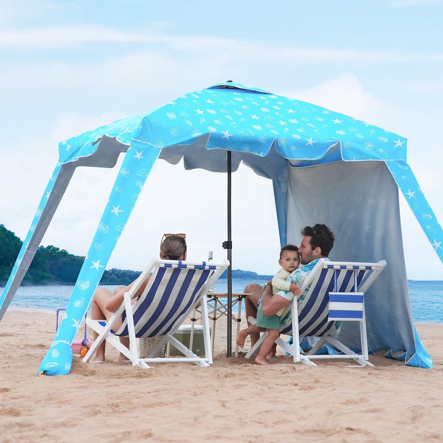 Beach Cabana - 6FT Umbrella with UPF 100+ Protection & Sunshade