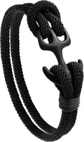 HAQUIL Black Paracord Anchor Bracelet - Nautical Style