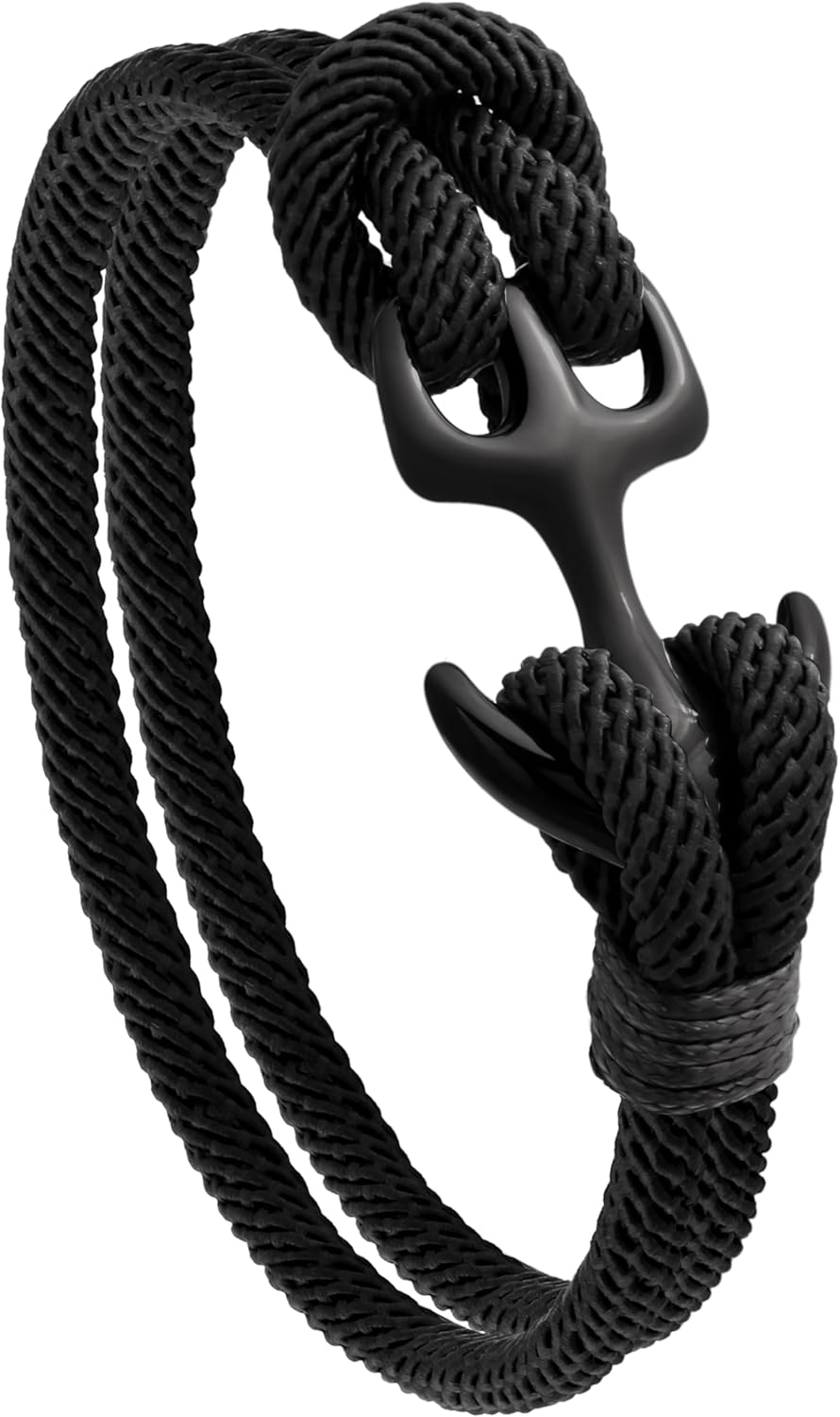 HAQUIL Black Paracord Anchor Bracelet - Nautical Style