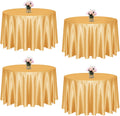 Satin Round Tablecloth 108 in 4 Pack - Elegant Party Overlay