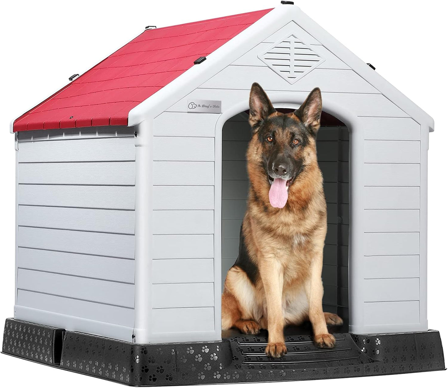 LEMBERI Waterproof Plastic Dog House for All Dog Sizes