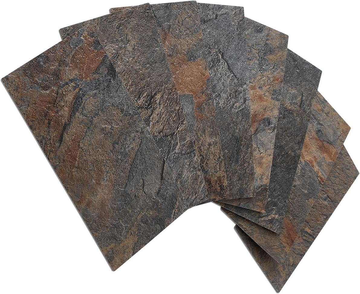 AULIGET 100 Piece Rust Slate Peel and Stick Backsplash Tiles