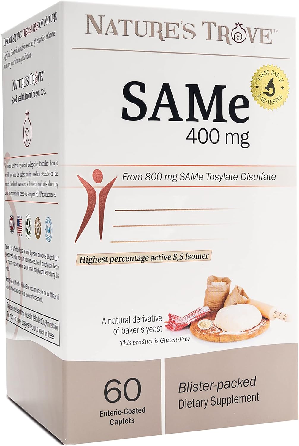 Nature's Trove SAM-e 400mg Caplets for Joint Health & Well-Being