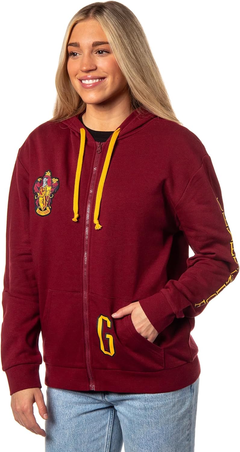 Harry Potter Womens Hogwarts Alumni House Crest Zip-Up Hoodie