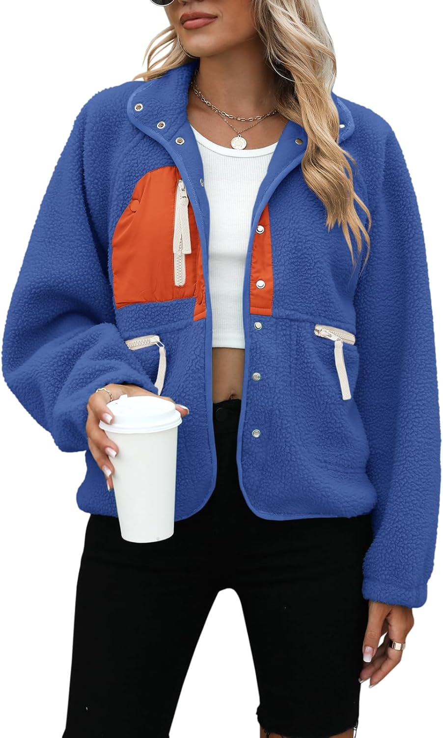 Yanekop Womens Fleece Jacket - Cozy Sherpa Winter Outerwear
