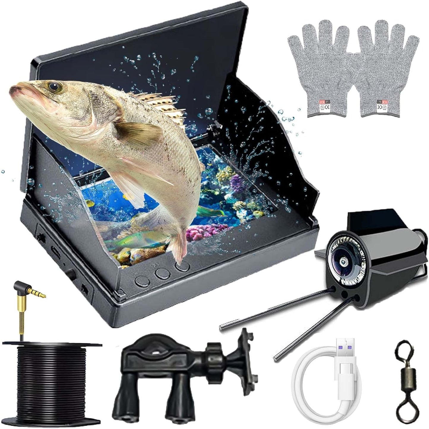 Kaleluv Underwater Fishing Cam: HD Night Vision, 4.3'' Screen, 220 Lens
