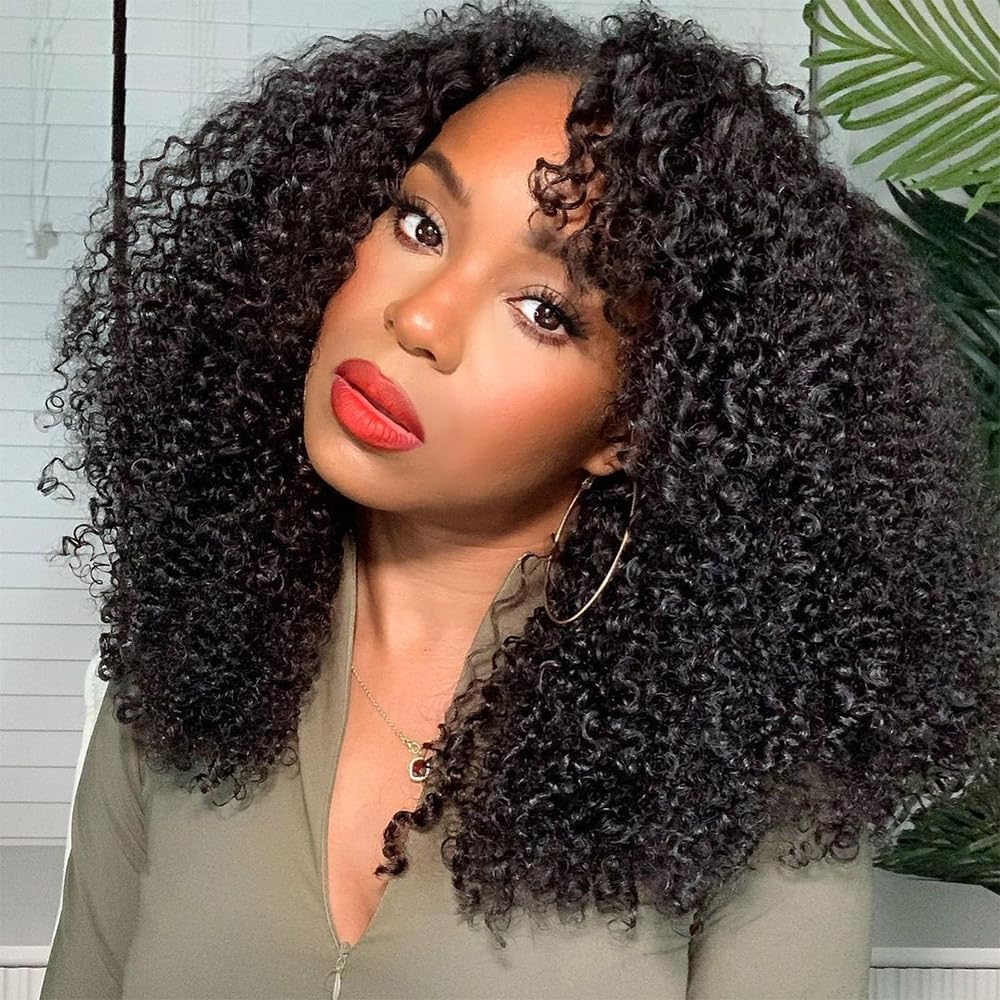 Kinky Curly HD Transparent Lace Front Wigs for Natural Style