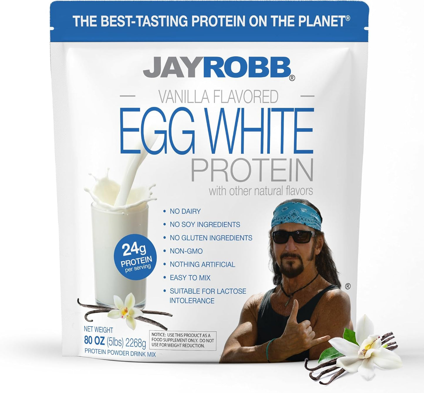 JAYROBB Vanilla Egg White Protein - Pure, Natural Nutrition