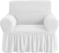 Armchair Slipcover White - Easy Fitted High Stretch Protector