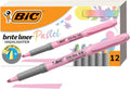 BIC Brite Liner Grip Pastel Highlighter Set - Soft Chisel Tips