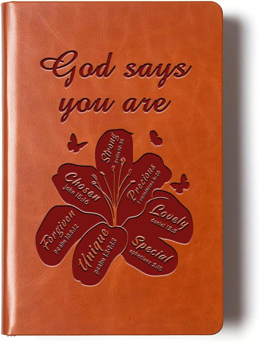 Faith-Inspired Leather Notebook: God's Encouraging Words