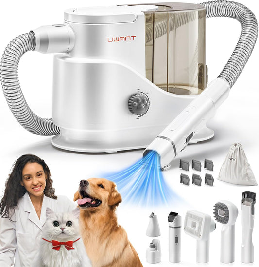 Powerful Dog Grooming Vacuum Kit - Low Noise, 6 Tools