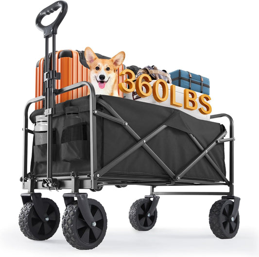 Collapsible Foldable Wagon Cart for Garden and Grocery Use