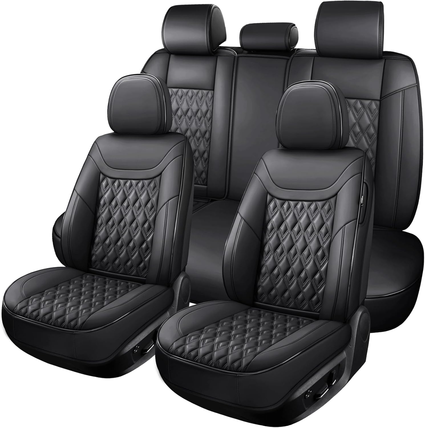Car Seat Covers Full Set, Waterproof Leather Seat Protectors