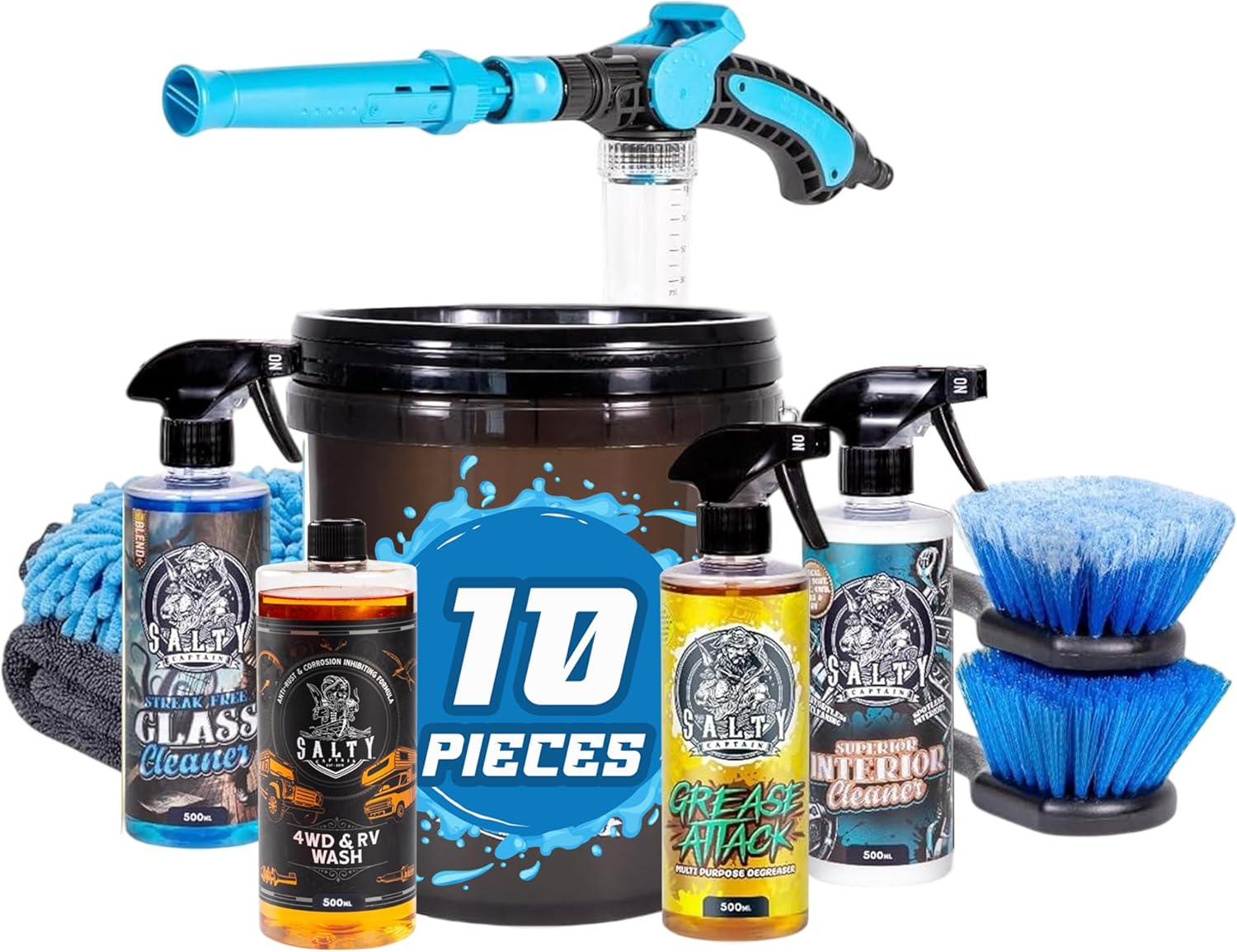 Salty Captain Off-Road Truck Wash Kit - 10-Piece Ultimate Clean