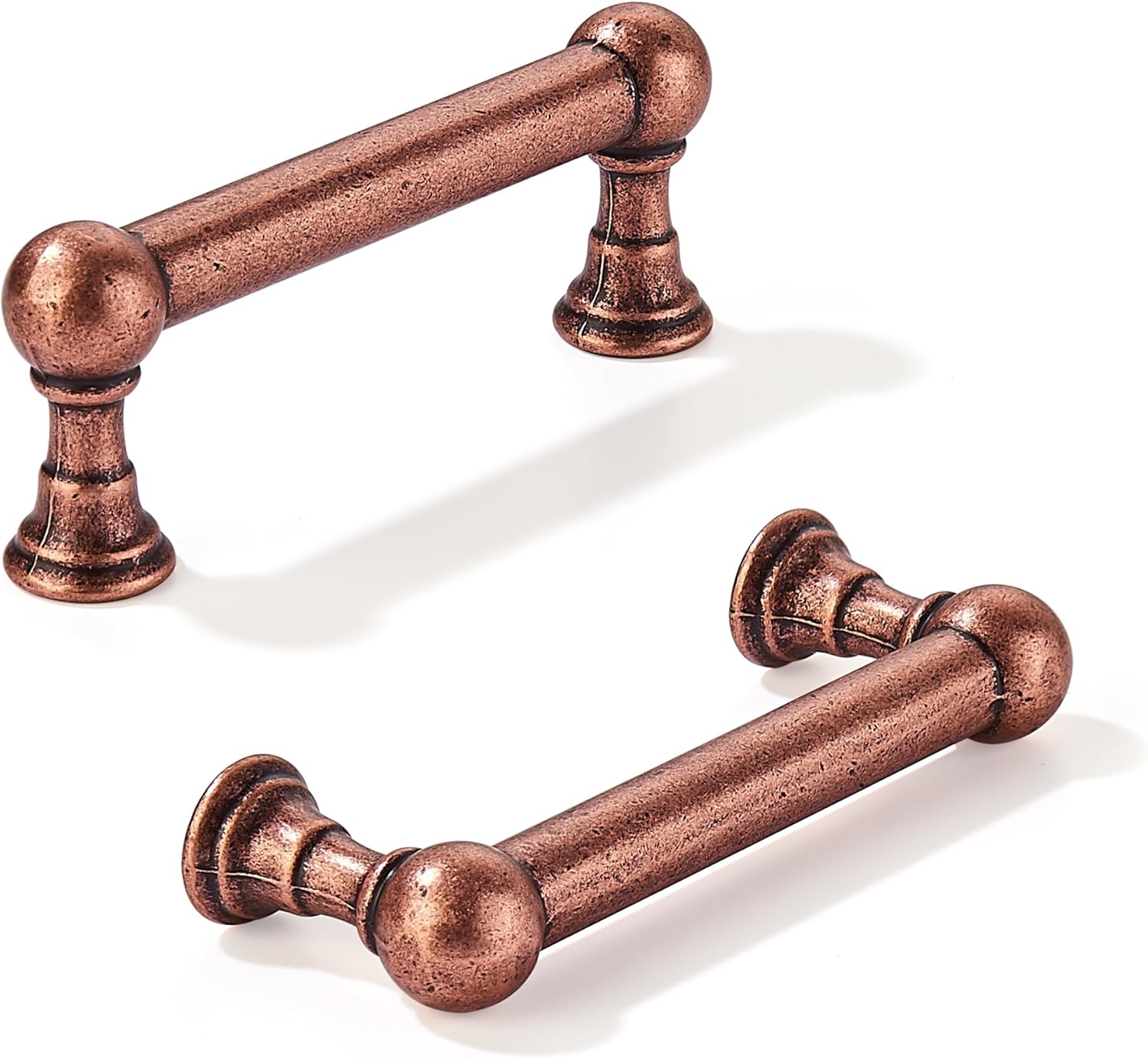 Antique Copper Cabinet Pulls - 10 Pack Heavy Duty Handles