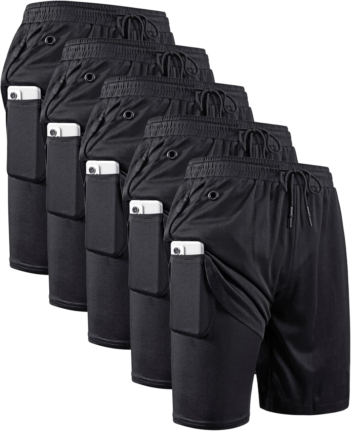 JWJ Men's 2 in 1 Workout Running Shorts for Active Lifestyles