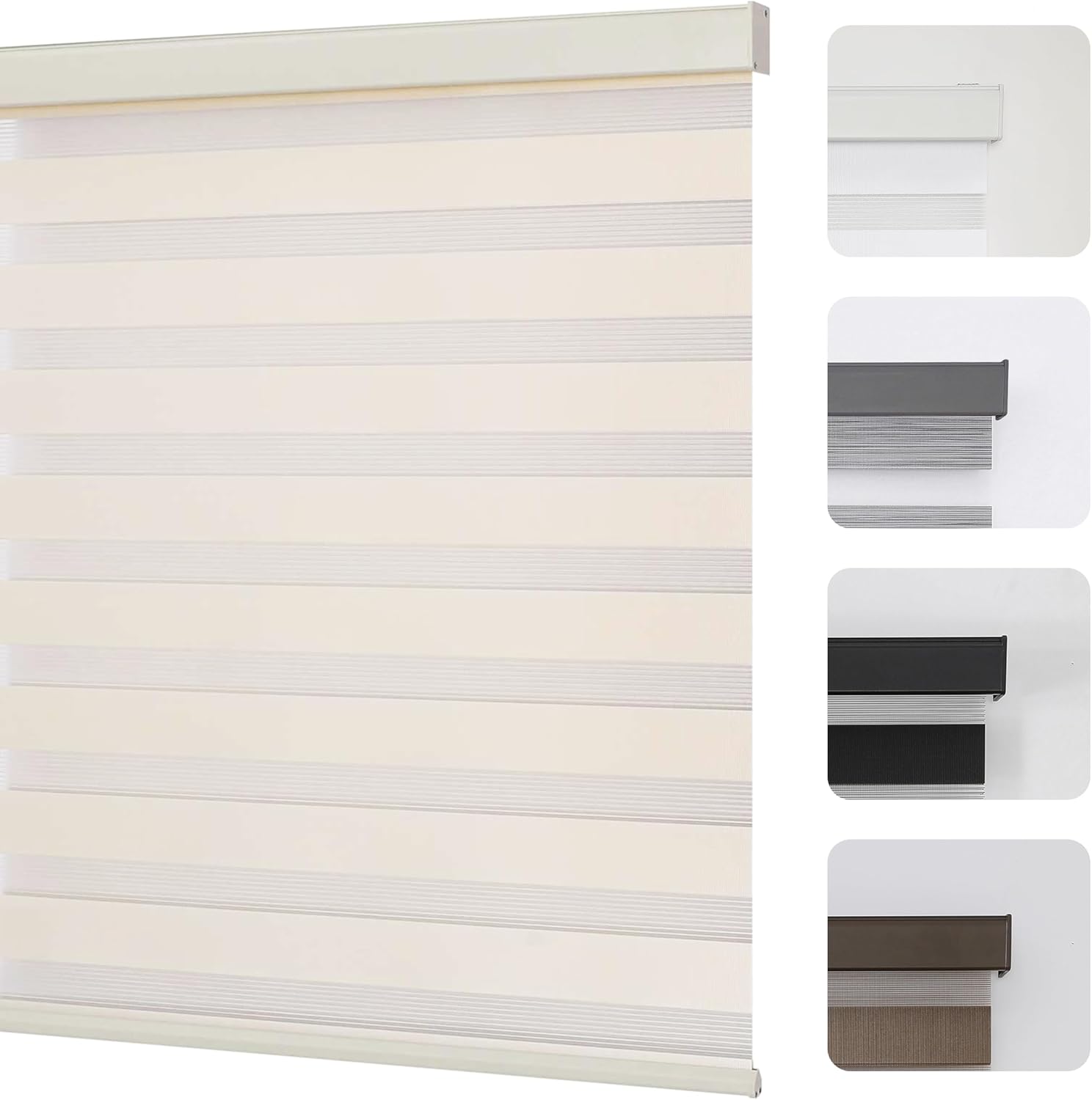 Joydeco Cordless Zebra Blinds for Windows - Light Control Shades