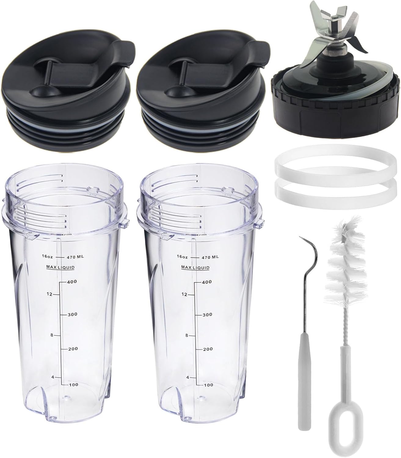 2 Pack Ninja Blender Cups & Blade Assembly - For Nutri Ninja QB3000 Series