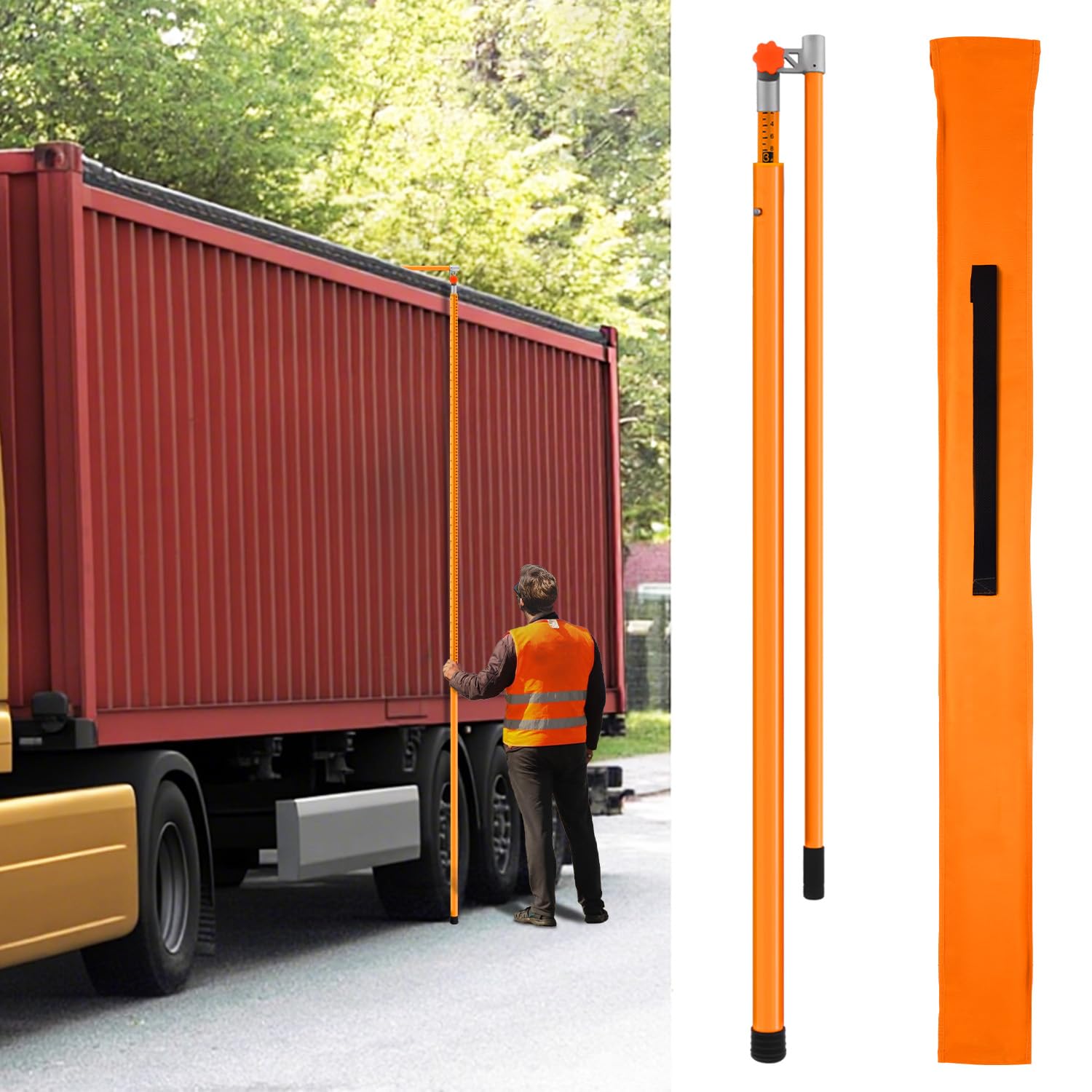15FT Load Height Measuring Stick for Safe Truck Transport