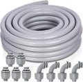 1 Inch 25 FT Non Metallic Liquid-Tight Conduit and Connector Kit