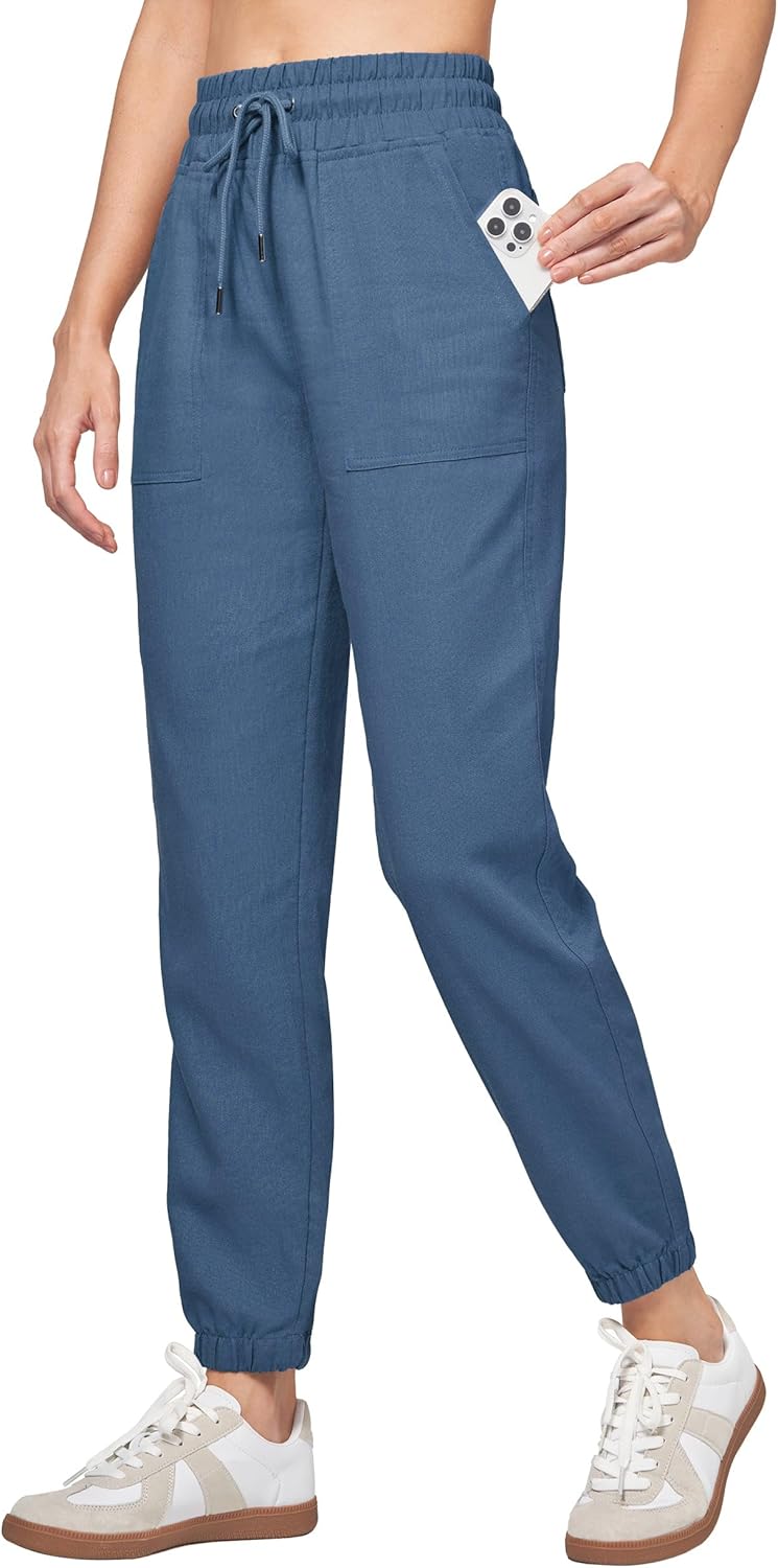 Willit Women Linen Pants Joggers for Casual Summer Comfort