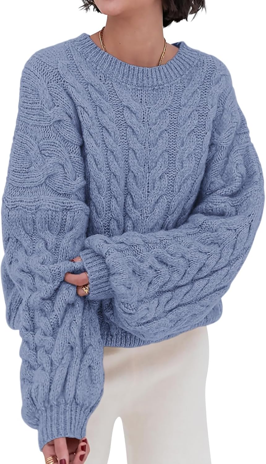 PRETTYGARDEN Womens Oversized Cable Knit Sweater for Fall 2025