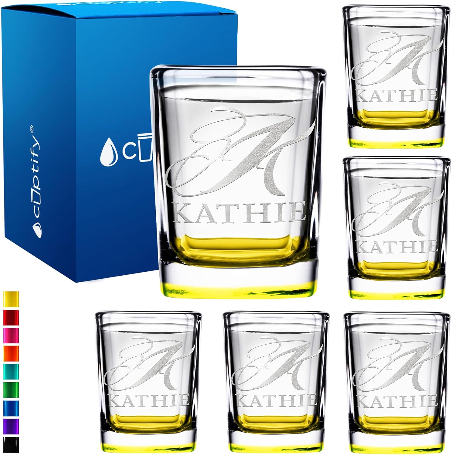 Personalized Shot Glasses Set of 6 with Custom Engraving