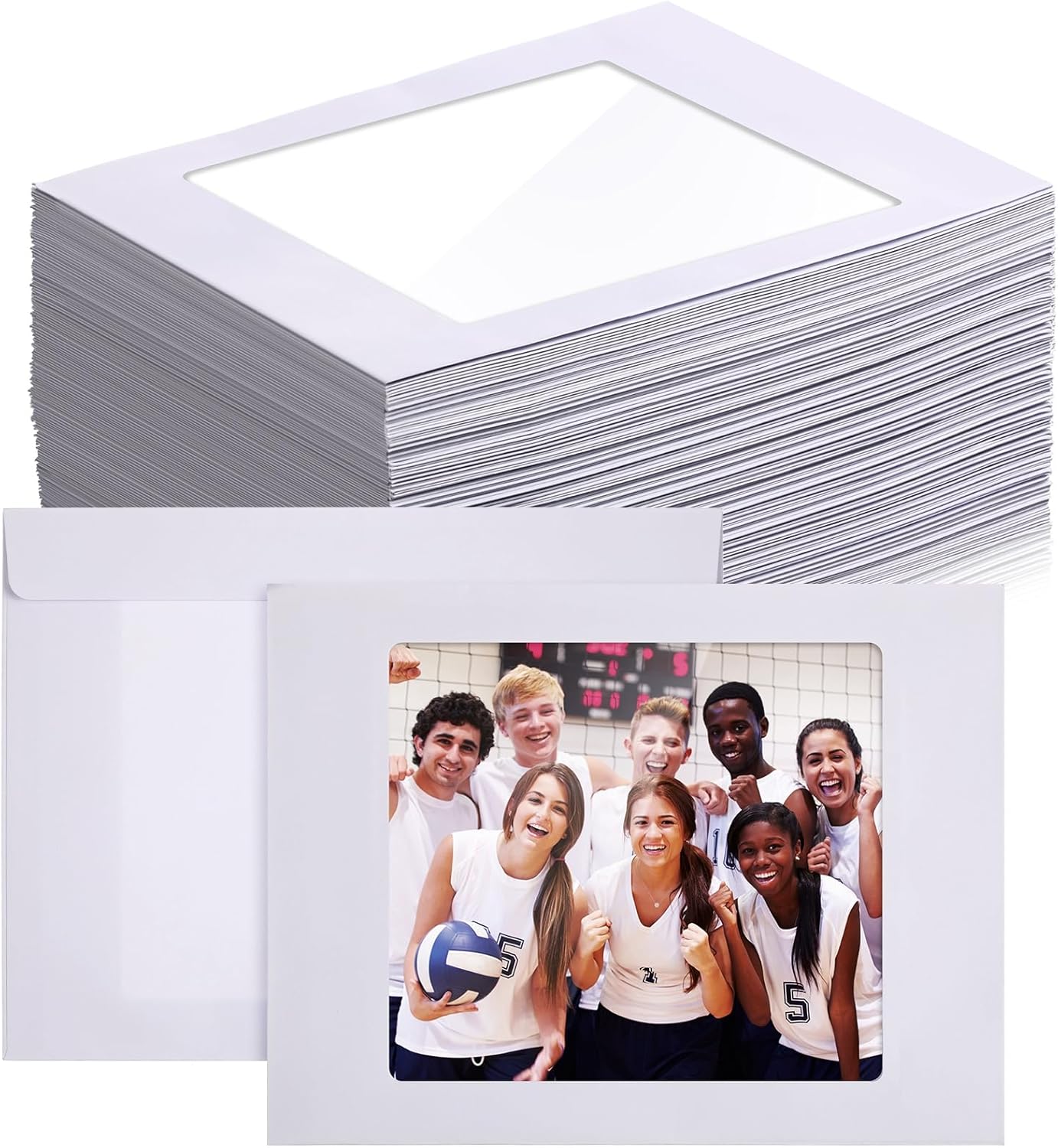 Fainne 300 Pieces Full Face Window Envelopes for Photos