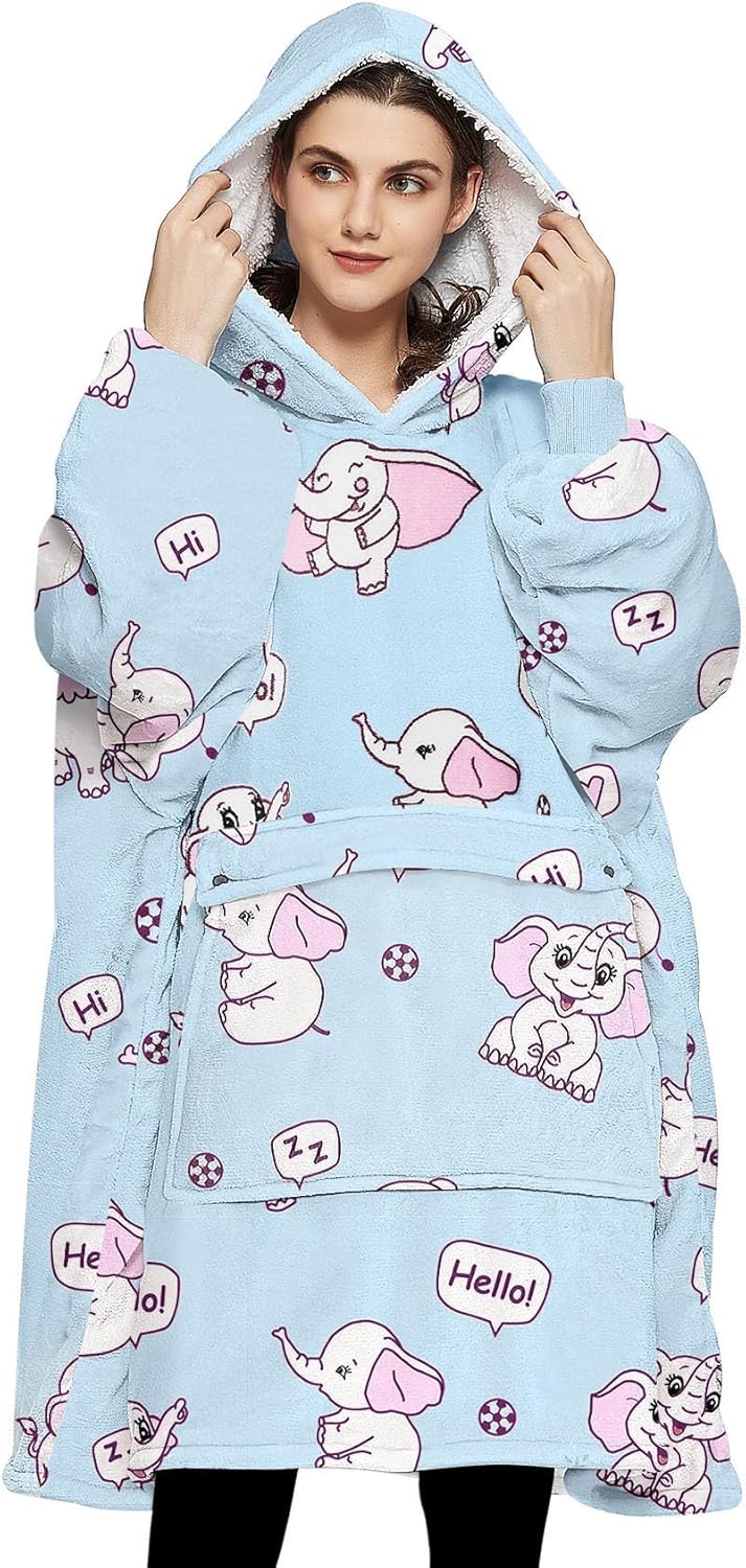 Wearable Blanket Hoodie for Adults Sherpa Oversized Sweatshirt