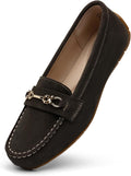 Women's Suede Loafers Slip-Ons - Comfortable Lightweight Driving