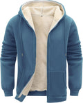 Men's Sherpa Hoodie Jacket Fleece Lined Full Zip - Warm Winter Layer