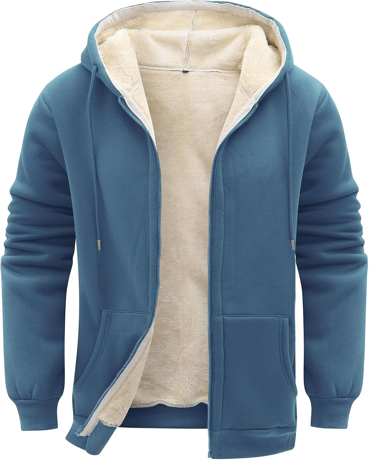 Flygo Men's Sherpa Hoodie Jacket for Ultimate Winter Warmth