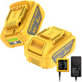 Replacement 2 Pack 8.0Ah 20V Battery and Charger - Long Run Time