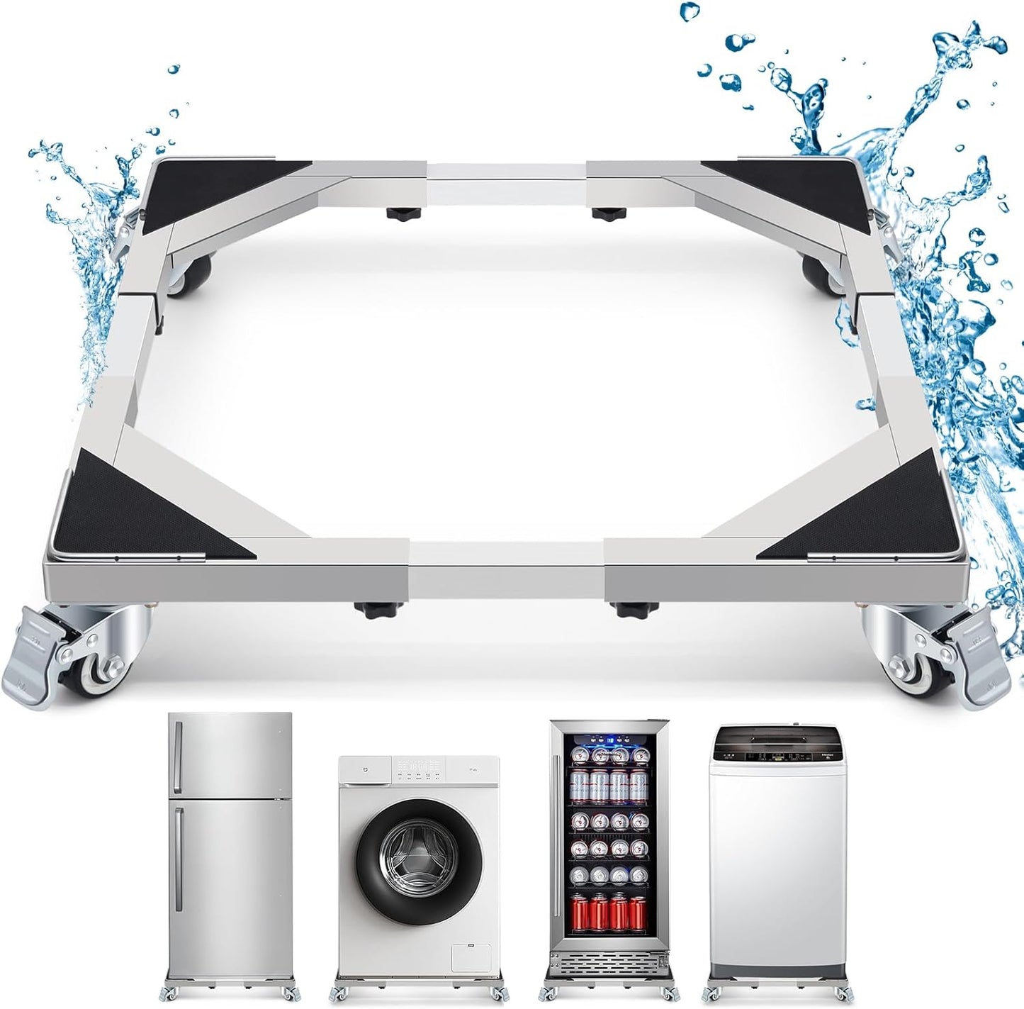 Adjustable 700lbs Stainless Steel Dolly Cart