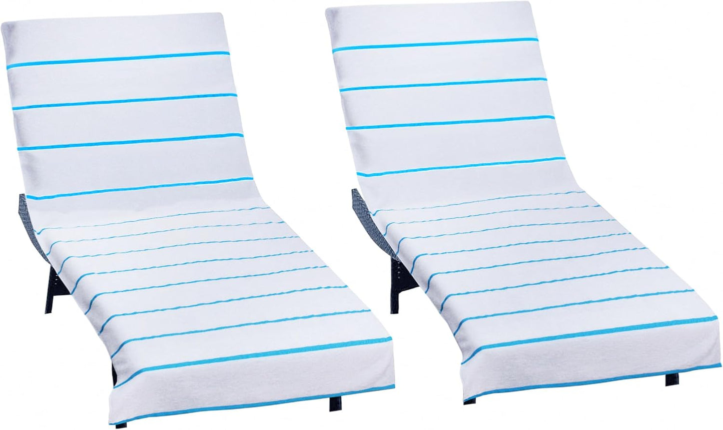 COTTON CRAFT Pool Lounge Chair Cover - Soft Terry Towel Set