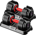 25/55LB Adjustable Dumbbell Set - 10 in 1 Speed Adjustable Weights