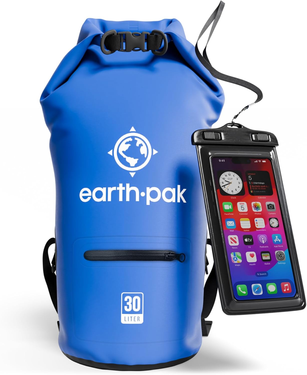 Earth Pak Waterproof Dry Bag with Zippered Pocket for Gear