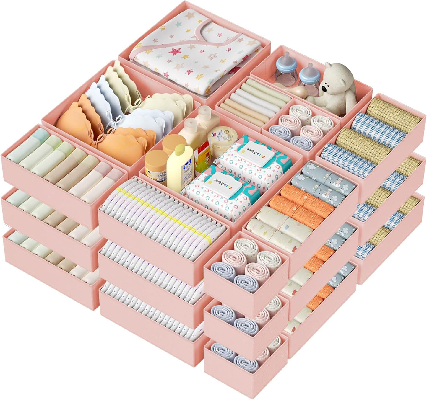 DIMJ Drawer Organizer Clothes 24Pack for Tidy Storage Solutions