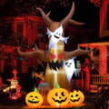 12 ft Halloween Inflatable Dead Tree with LEDs and Pumpkins - Spooky
