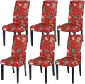 SearchI Christmas Dining Room Chair Covers Set of 6 - Stretch Red