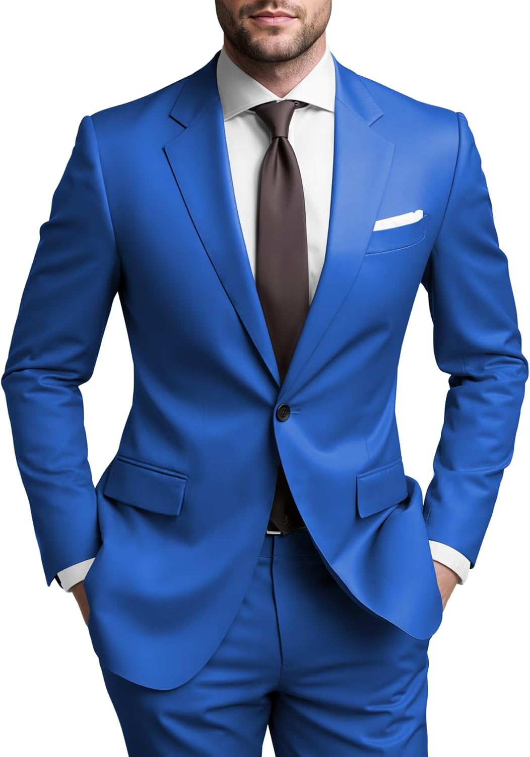 Mens Regular Fit 2 Piece Suit for Weddings and Business Events