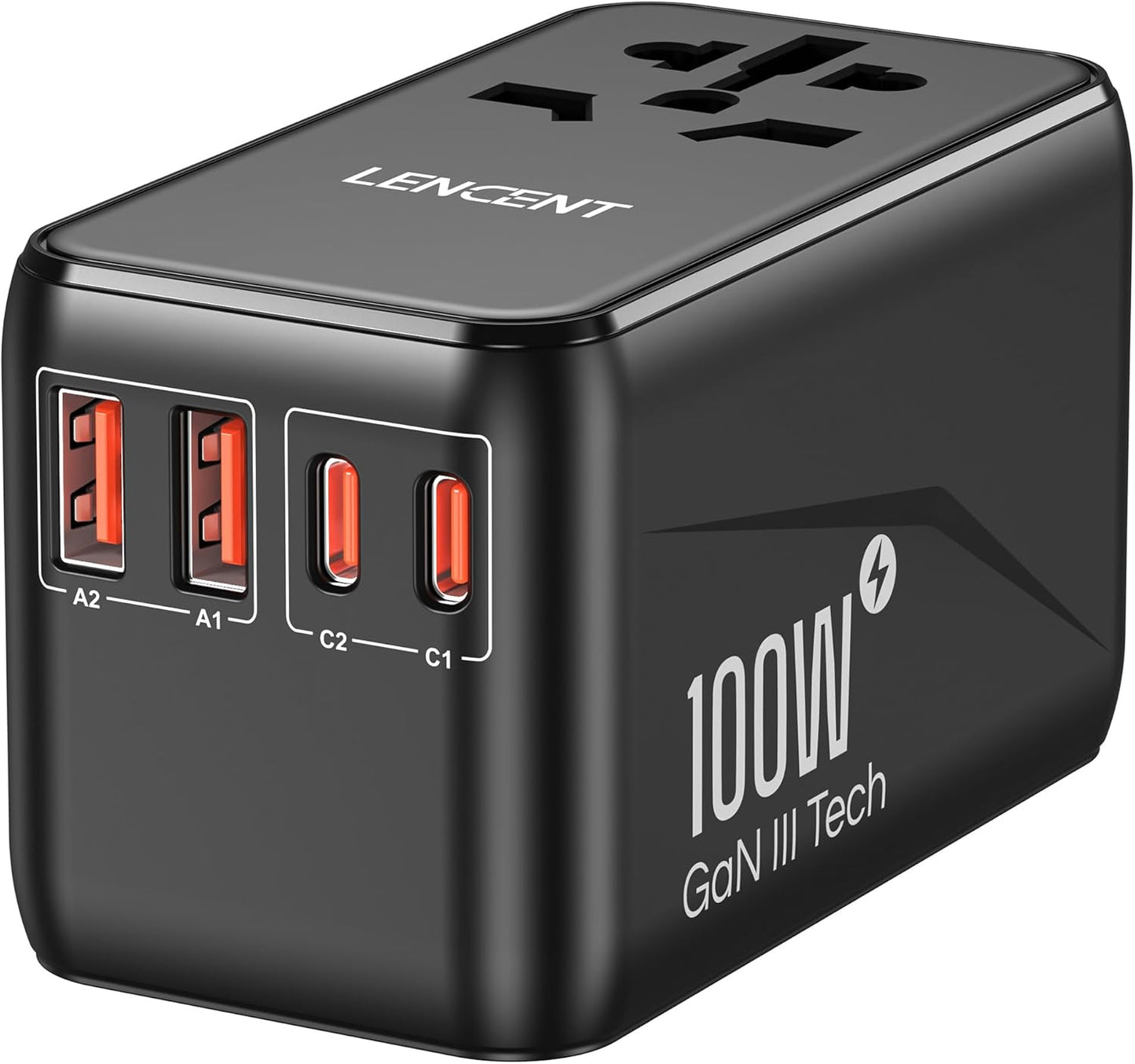 LENCENT Universal Travel Adapter for Fast Charging Worldwide Use