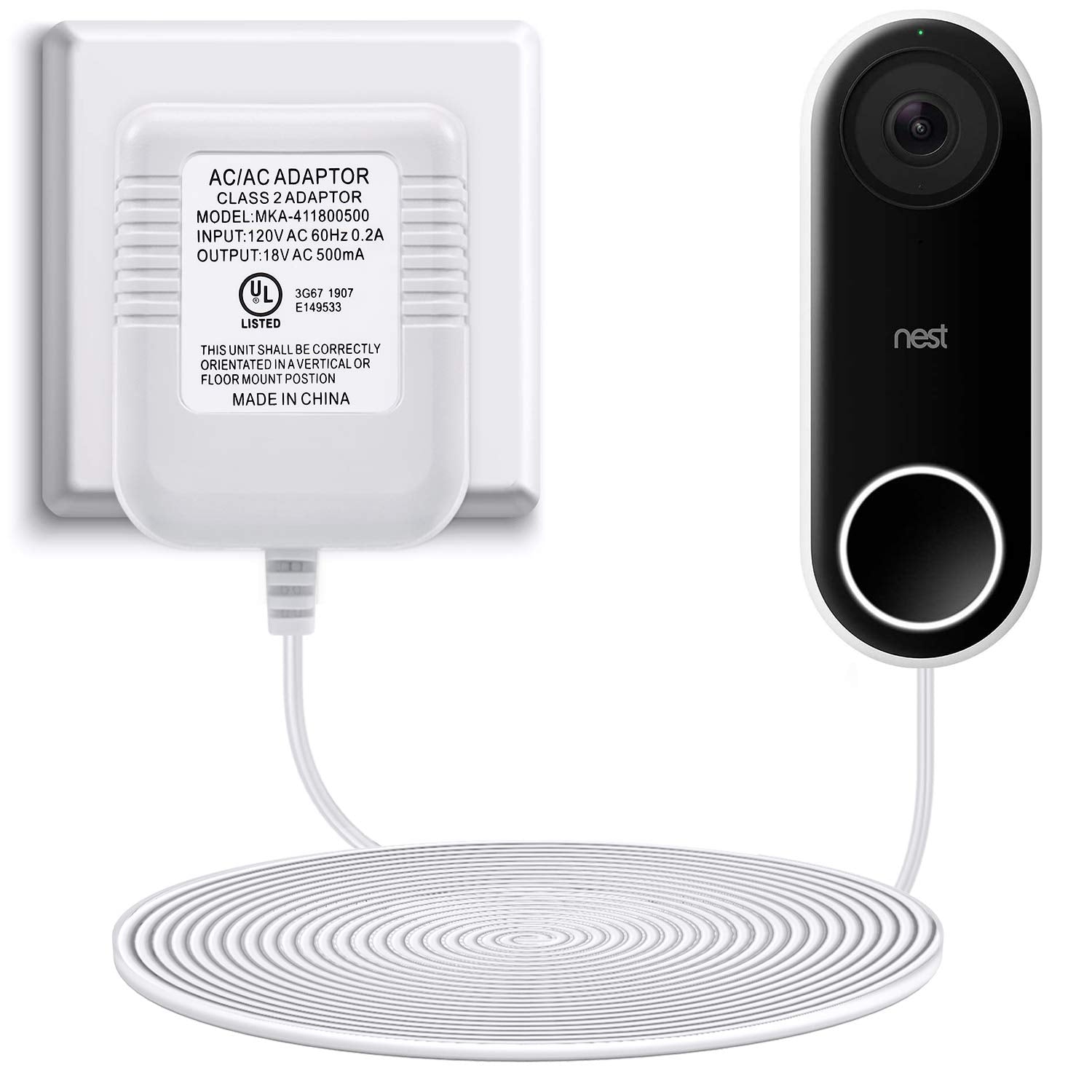 UL Certified Power Adapter for Nest, Arlo, Eufy Doorbells